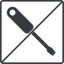 Thin, line, right, square, prohibited, tool, mechanics, mechanical, repair, screwdriver, screw, screwdriver-alt-solid icon
