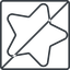 Thin, line, right, square, star, rate, rating, prohibited, star-thin, favorite icon