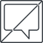 Thin, line, square, horizontal, mirror, dots, message, prohibited, chat, comment, speech, dialogue, blablabla, blabla, bubbles, comment-square-thin icon