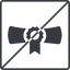Thin, line, solid, square, horizontal, mirror, prohibited, university, diploma, degree, college, education, graduated, graduate, diploma-solid icon