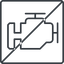 Thin, line, square, horizontal, mirror, car, engine, prohibited, mechanics, mechanical, motor, diesel, power, engine-thin icon