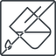 Thin, line, square, horizontal, mirror, prohibited, bucket, drip, paint, color, fill, fill-drip, fill-drip-thin icon