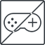 Thin, line, up, square, horizontal, mirror, prohibited, game, gaming, games, gamepad, pad, joystick, gamepad-thin icon