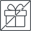 Thin, line, square, horizontal, mirror, prohibited, party, birthday, gift, christmas, box, present, gift-thin icon