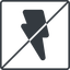Thin, line, solid, square, horizontal, mirror, prohibited, lightning, bolt, electricity, thunder, lightning-solid icon