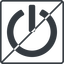 Thin, line, square, horizontal, mirror, prohibited, power, on, off, turn-on, turn-off, power-solid icon