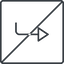 Thin, line, up, square, sign, confirm, horizontal, mirror, arrow, prohibited, key, submit, send, return, enter, return-sign, return-sign-thin icon
