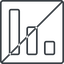 Thin, line, square, horizontal, mirror, prohibited, statistics, antenna, mobile, signal, bars, level, strength, signal-thin, wifi icon