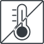 Thin, line, square, horizontal, mirror, prohibited, temperature, thermometer, heat, high, hot, thermometer-high, thermometer-high-thin icon