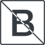 Thin, line, square, logo, brand, bootstrap, b, letter, prohibited, bootstrap-b icon