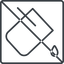 Thin, line, up, square, prohibited, bucket, drip, paint, color, fill, bucket-drip, bucket-drip-thin icon