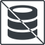 Thin, line, square, mysql, sql, prohibited, disk, database, db, storage, barrel, database-solid, alt, HDD, disks, database-alt-solid icon
