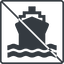 Thin, line, square, prohibited, dot, water, pictogram, dot-50, transportation, boat, yacht, yoat, water-transportation, dot-water-transportation icon