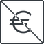 Thin, line, square, euro, symbol, money, donate, donation, prohibited, euro-symbol, europe, coin icon