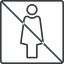 Thin, line, square, woman, prohibited, human, female, female-thin icon