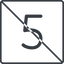 Thin, line, square, prohibited, number, font, digit, five, five-thin, 5 icon