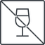 Thin, line, square, glass, prohibited, party, wine, champagne, glass-wine, drink, water, glass-wine-thin icon