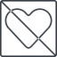 Thin, line, square, prohibited, heart, valentine, healthcare, health, heart-thin, <3 icon