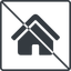 Thin, line, solid, square, small, home, prohibited, home-small-solid icon