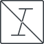 Thin, line, square, prohibited, text, type, editor, font, typography, italic, font-style, italic-thin icon
