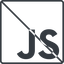 Thin, line, square, logo, javascript, js, prohibited icon