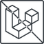 Thin, line, square, logo, brand, php, framework, prohibited, laravel icon
