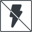 Thin, line, solid, square, prohibited, lightning, bolt, electricity, thunder, lightning-solid icon