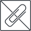 Thin, line, up, square, prohibited, paper, clip, attachment, paper-clip, paper-clip-alt, paper-clip-alt-thin icon