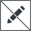 Thin, line, up, wide, square, prohibited, pen, pencil, draw, edit icon