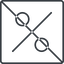 Thin, line, square, prohibited, percent, pct, percentage, ratio, discount, percent-thin icon