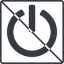 Thin, line, square, prohibited, power, on, off, turn-on, turn-off, power-solid icon