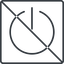 Line, square, prohibited, power, on, off, turn-on, turn-off, power-thin icon