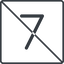 Thin, line, normal, square, prohibited, number, font, digit, 7, seven, seven-thin icon
