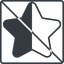 Thin, line, up, square, star, rate, rating, prohibited, half, star-half-thin icon