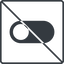 Thin, line, up, solid, square, setting, prohibited, apple, on, off, ios, switch, button, radio, switch-solid icon