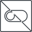 Thin, line, up, square, setting, prohibited, apple, on, off, ios, switch, button, radio, switch-thin icon