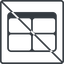 Thin, line, up, square, prohibited, cell, table, data, grid, row, columns, spreadsheet, table-thin icon