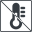Thin, line, square, prohibited, temperature, thermometer, cold, heat, hot, thermometer-solid icon