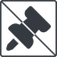 Thin, line, up, square, prohibited, thumbtack, pin, unpin, thumbtack-alt-solid, thumbtack-alt icon