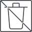 Thin, line, square, prohibited, trash, bin, delete, garbage, trash-thin icon