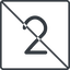 Thin, line, square, prohibited, number, font, digit, two, two-thin, 2 icon