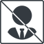 Thin, line, circle, square, user, prohibited, tie, admin, administrator, superuser, user-tie-circle icon