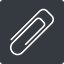 Thin, down, solid, square, paper, clip, attachment, paper-clip, paper-clip-alt, paper-clip-alt-thin icon