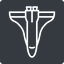 Thin, down, square, space, nasa, shuttle, spacecraft, orbiter, satellite, space-shuttle, astronaut, discovery, atlantis, columbia, challenger, rocket, space-shuttle-thin icon