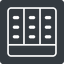Thin, down, solid, square, cell, table, data, grid, row, columns, spreadsheet, spreadsheet-thin icon
