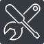 Thin, down, solid, square, building, spanner, wrench, tool, screwdrive, construction, fix, tools, tools-thin icon