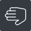 Thin, right, solid, square, horizontal, mirror, hand, stop, fingers, hand-thin icon