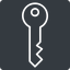 Thin, right, solid, square, horizontal, mirror, unlocked, unlock, locked, lock, key, access, security, key-thin icon
