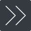 Thin, right, solid, square, arrow, direction, chevron, double, double-chevron, forward, backward, double-chevron-thin icon