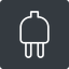 Thin, right, solid, square, electricity, plug, charge, charger, electric, plug-thin, electrics, electrical icon